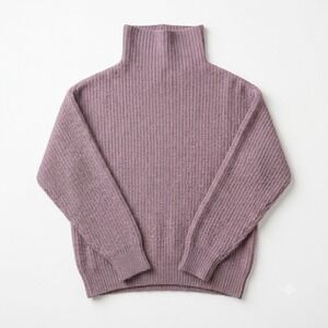 Wilfred Aritzia Ribbed Turtleneck Sweater Women's M Mauve Merino Wool Blend